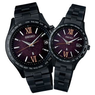 SEIKO精工 LUKIA 限量 太陽能電波 時尚對錶 7B27-0AB0P+1B35-0AY0P