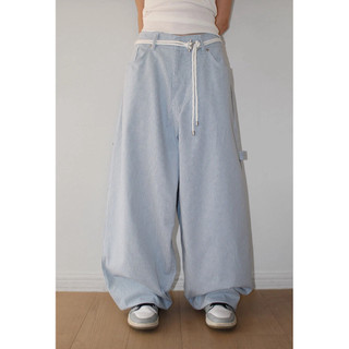 Uniion Pinstripe Wide Leg Pants 細條紋寬版褲 復古休閒工裝長褲
