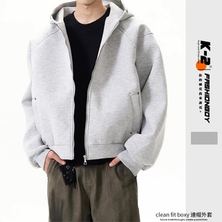 【K-2】Clean fit boxy 解構線條 連帽外套 短版外套 寬鬆外套 鉚釘 K2 復古外套 外套【JW203】