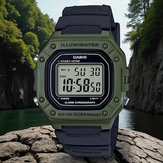 錶流行CASIO (W-218H-3A) LED照明 防水50米數位電子錶 當兵 運動必備