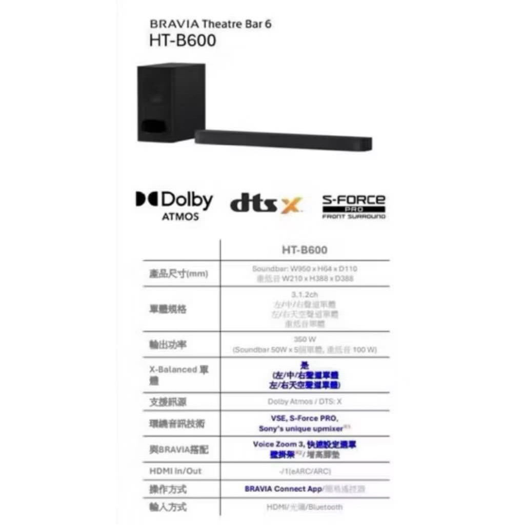 Sony HT-B600 蝦皮下單 專屬賣場