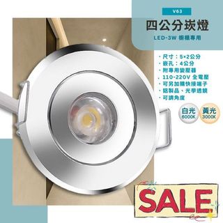 【EDDY💡】LED-3W 4公分櫥櫃崁燈 採用OSRAM LED 全電壓 保固一年