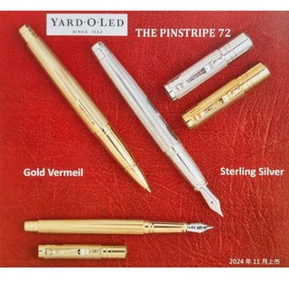 【長益鋼筆】英國 yard.o.led 細條紋 pinstripe 72 標準 大班 純銀鍍金 厚金包銀 純銀 F尖