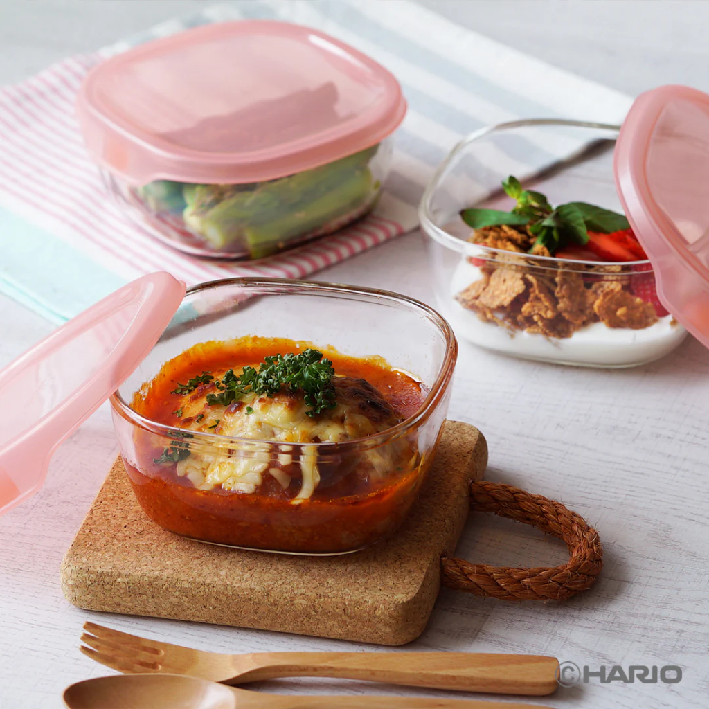 【日本HARIO】方形清透玻璃保鮮盒3件組-共3色《WUZ屋子-台北》保鮮盒 玻璃 玻璃保鮮盒 便當盒