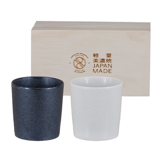 【YU Living】日本進口 輕曜珠光美濃燒 對杯禮盒 茶杯
