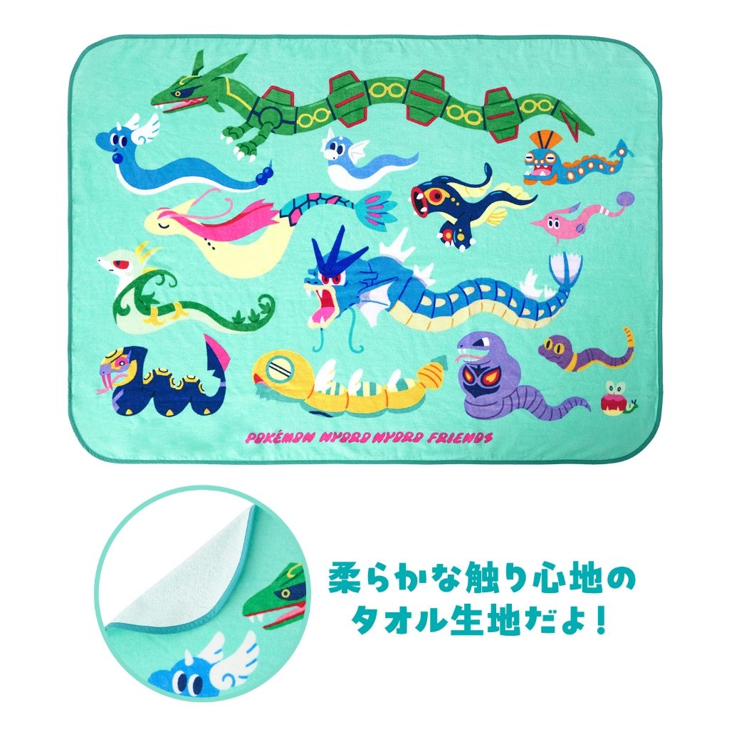 代購 正版 寶可夢 中心 細長 哈克龍 美納斯 烈空坐 君主蛇 暴鯉龍 阿柏怪 土龍弟弟 迷你龍 毛巾毯 毛巾 毯子
