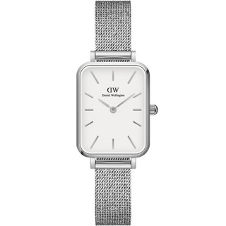 Daniel Wellington DW Quadro系列 極簡美學方形米蘭帶女錶-銀框 DW00100438 學生錶