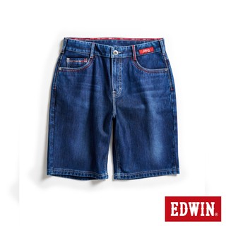 EDWIN 男款 JERSEYS 超彈力寬丹寧迦績短褲(酵洗藍)