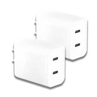 【NDr.AV】TYPE-C雙口2.4A智能充電器2入(全球通用usb 豆腐頭/USB-524C)