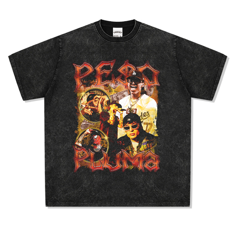 【饒舌歌手系列】Peso Pluma 哈桑·艾米利奧·卡班德·萊賈 美式風格 短袖T恤 高品質 數碼直噴 饒舌歌手