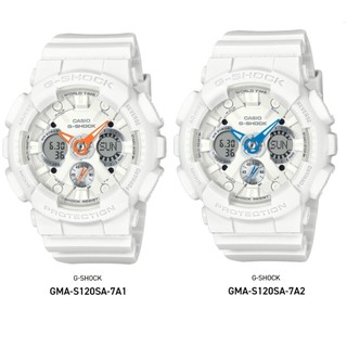 G-SHOCK時尚純白色指針與數位顯示GMA-S120SA-7A1 GMA-S120SA-7A2