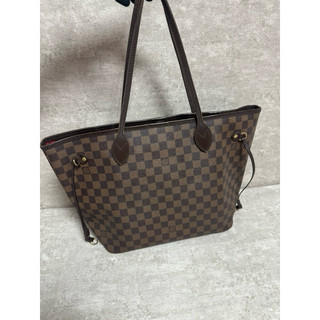 正品 Lv neverfull 中款黑棋盤購物包