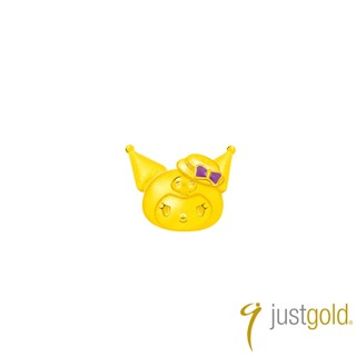 【Just Gold 鎮金店】Kuromi復古野餐趣 黃金單耳耳環