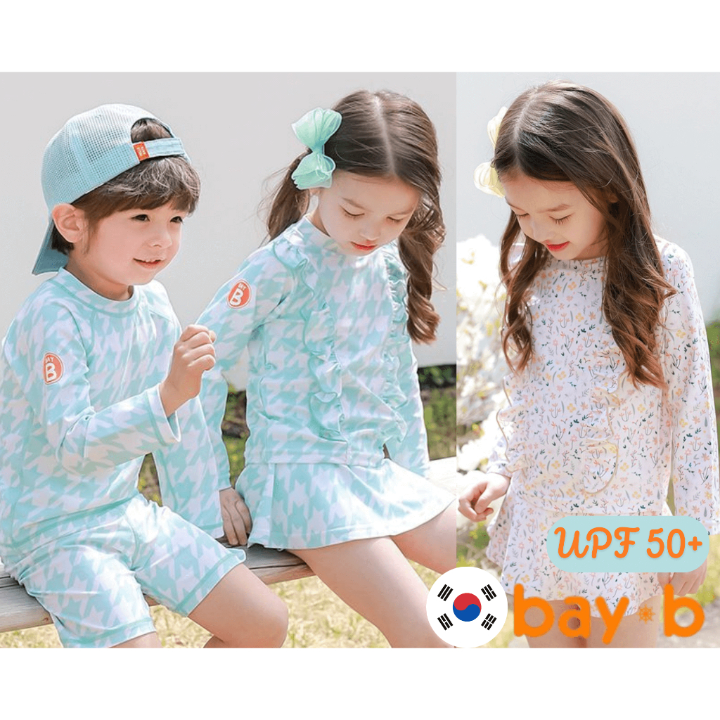 現貨隔日到🌴Little Bobo🌴90-150cm 韓國品牌 Bayb 男童女童 UPF50+ 長袖防曬泳衣 官方授權