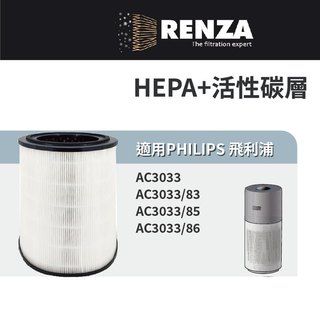 適用 PHILIPS 飛利浦 AC3033 AC3033/83 AC3033/85 86空氣清淨機 HEPA+活性碳濾網