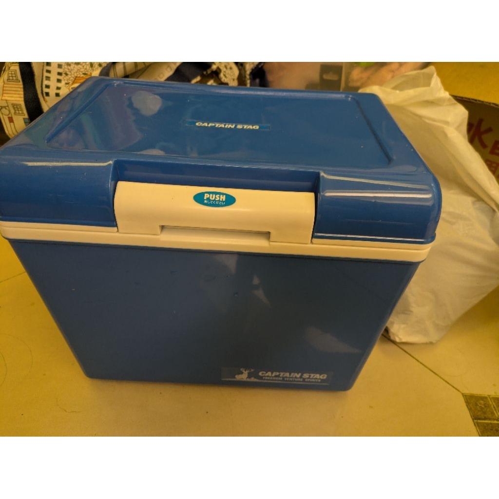 二手 CAPTAIN STAG 日本製戶外露營保冰桶-藍色(14L)