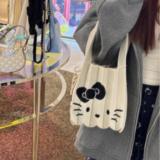 隔日到貨三麗鷗聯名hello kitty 針織折疊包小包手提包褶皺包
