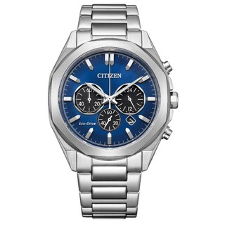 CITIZEN星辰 Chronograph系列 八角框光動能三眼計時運動腕錶 鋼帶款/皮帶款 CA4590/CA4593