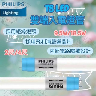 PHILIPS飛利浦 T8 LED燈管 2尺 4尺 9.5W 18.5W白光