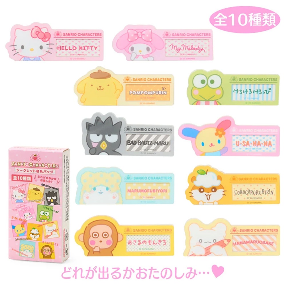 Sanrio 三麗鷗 2025角色大賞 盲抽壓克力姓名別針 三麗鷗家族 A (隨機出貨) 600776