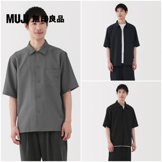 【MUJI 無印良品】男透氣彈性五分袖襯衫