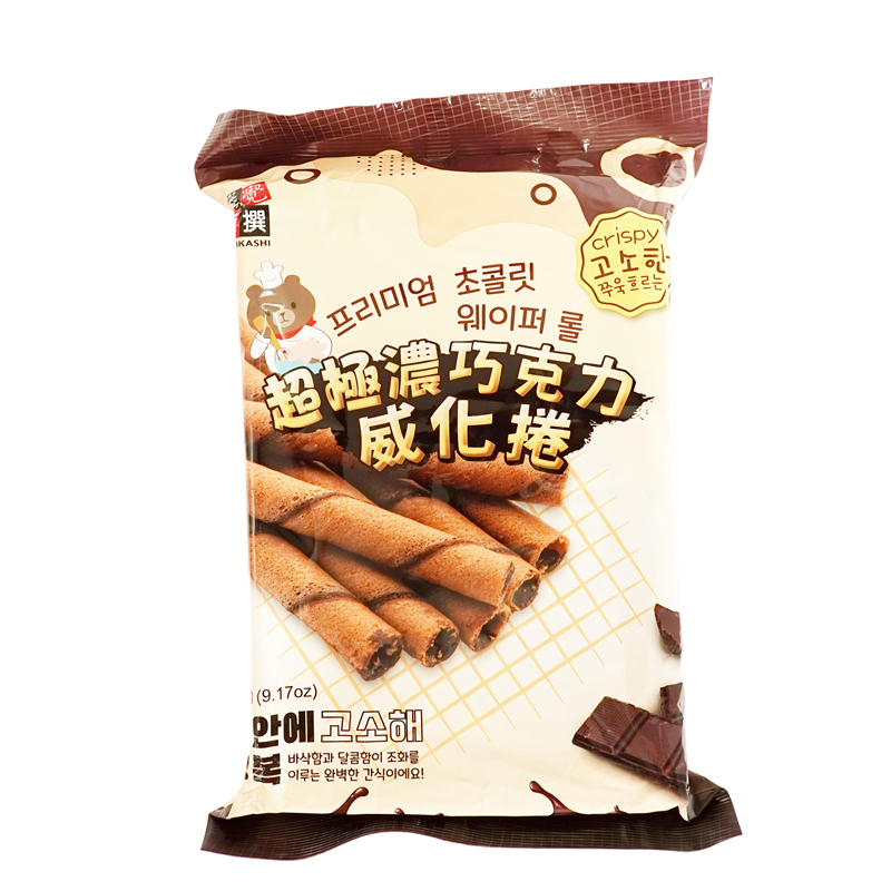 【味覺百撰】超極濃巧克力威化捲 260g 威化捲 威化餅 餅捲 點心 巧克力餅捲 團購 伴手禮 送禮 (馬來西亞餅乾)