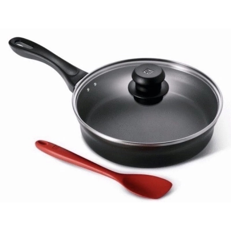 CW-SP2101 26cm  德國雙人牌 不沾平煎鍋含蓋含矽膠鏟