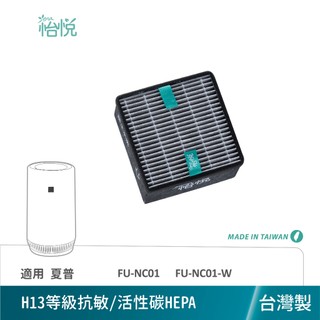 怡悅HEPA活性碳濾網 適用 夏普 FU-NC01 FU-NC01-W FZ-N15SFE 360度呼吸圓柱 空氣清淨機