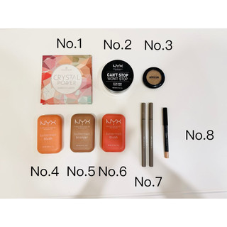 Essence 眼影盤 NYX蜜粉 stila 眼影 NYX奶油腮紅 Wakemake 眼線筆 clio 遮瑕筆