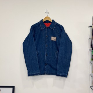 [古著] RVCA 牛仔教練外套 紅內裡 牛仔夾克 Denim Coach Jacket