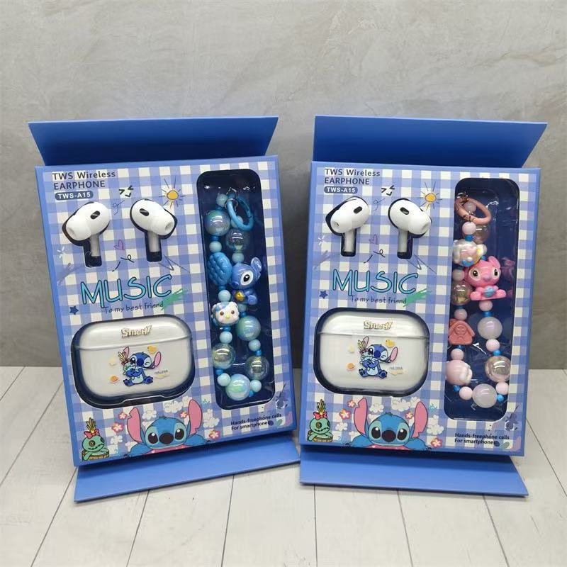 ✨買一送三 新款藍牙耳機 耳機 藍牙耳機  庫洛米 史迪奇 帕恰狗 可愛 降噪通話Pro2/3耳機送保護殼手機挂件