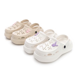 PLAYBOY 花園派對 2WAY洞洞休閒鞋-白/杏(PY1703)