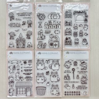 『牧莎記事』MAMA ELEPHANT 萬聖節麵包店浣熊 水晶印章 透明印章可愛印章手帳-MA-CS-