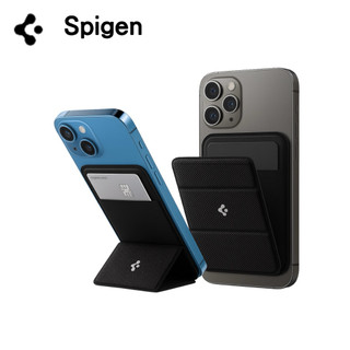 Spigen Smartfold 磁吸式卡夾 黑色 適用於iPhone蘋果 磁吸插卡包 三疊MagSafe強磁吸卡包支架