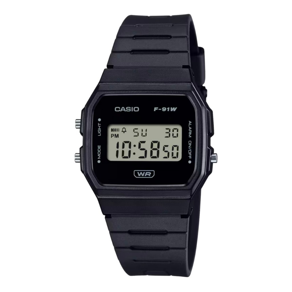 CASIO 卡西歐 熱銷輕薄簡約數位電子錶 多功能 鬧鈴 計時碼錶 整點報時 生活防水 LED照明 四色 F-91WB