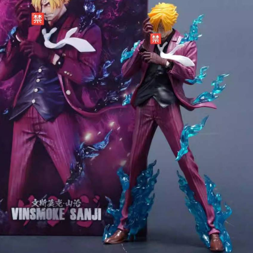 天繪香吉士 單人物 香吉士 站姿 山治 魔神風腳 藍色火焰 航海王和之國鬼島決戰 鬼島決戰 海賊公仔 雕像 翻模 模型