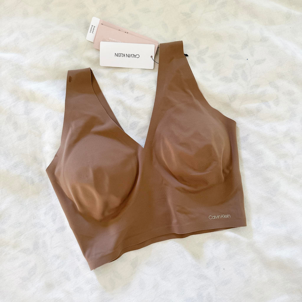 美國代購🇺🇸 CK女生V領無痕超舒適內衣 杏咖 Calvin Klein 現貨