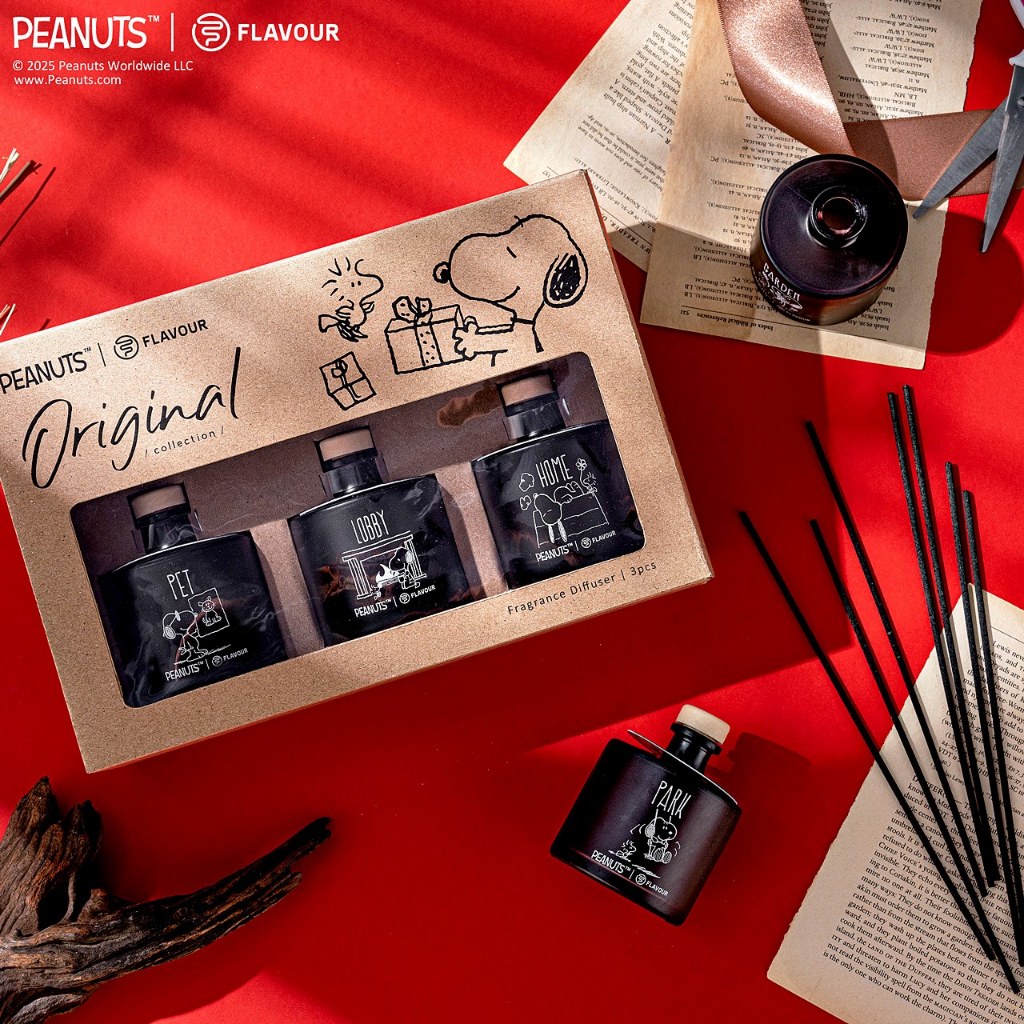 可附提袋【SNOOPY聯名-寵物友善】FLAVOUR 史努比擴香禮盒 史奴比香氛擴香瓶芳香交換禮物生日耶誕入厝教師節送禮