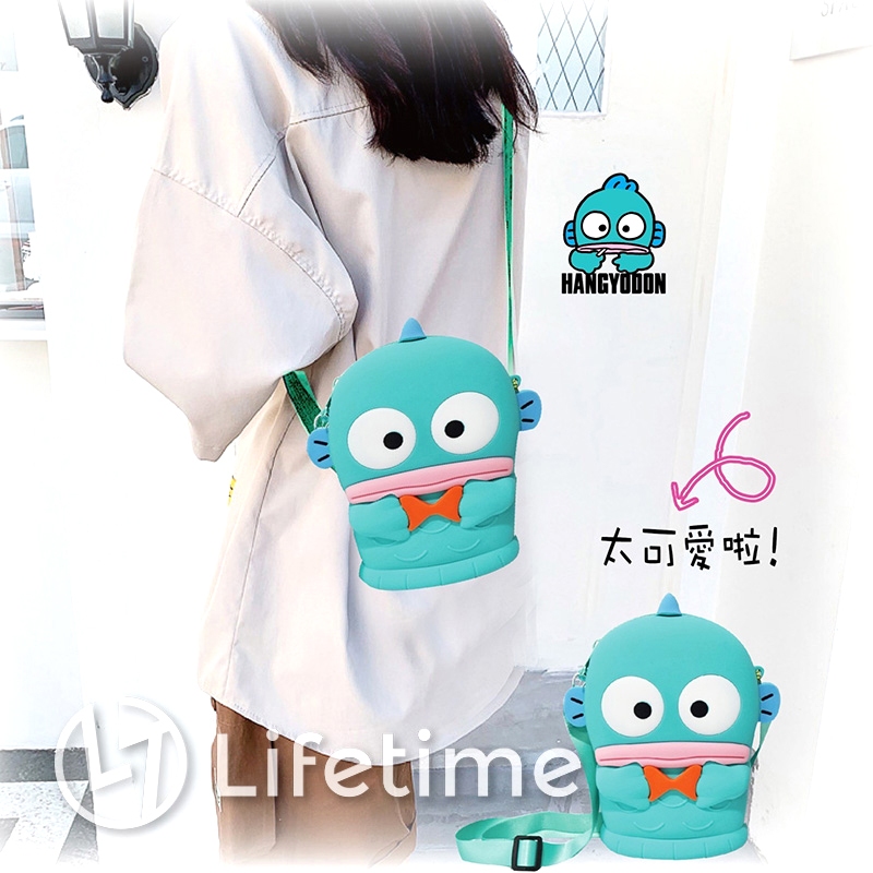 ﹝人魚漢頓造型手機包﹞正版 側背包 斜背包 拉鍊包 收納包 手機包 矽膠包 三麗鷗 人魚漢頓 醜魚〖一生流行館〗