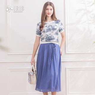 IRIS 艾莉詩 雲墨林間印花上衣-淺卡其 52136
