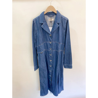 全新專櫃Sisjeans 美藍排扣質感長版洋裝M
