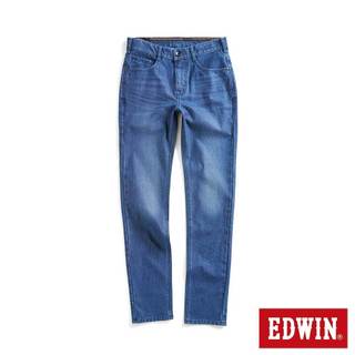 EDWIN 女款 JERSEYS 全方位超彈力高腰丹寧錐形迦績褲(中古藍)