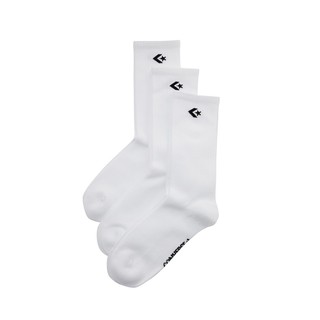 CONVERSE【授權經銷商】新款運動襪 中長襪 襪子 3入裝 萊卡彈性 白 UC0571-001