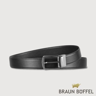 【BRAUN BUFFEL】時尚紳士 復古穿針皮帶-鎗色(德國小金牛台灣總代理)/BF25B-JF005-SGU