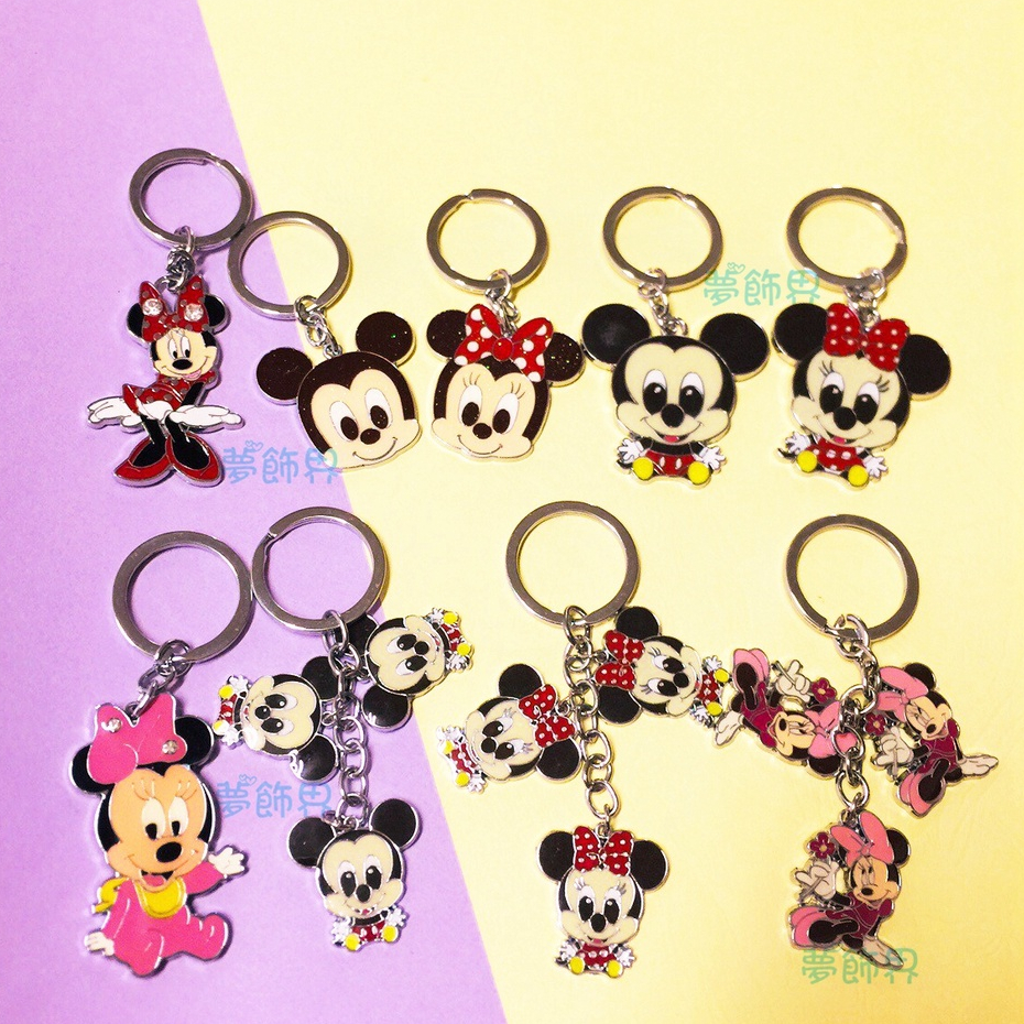 🎡夢飾界🎡迪士尼 米奇 米妮 大頭米奇米妮 鑰匙圈 吊飾 迪士尼鑰匙圈 鐵片鑰匙圈 吊飾鑰匙圈 米奇米妮 Q版米奇米妮