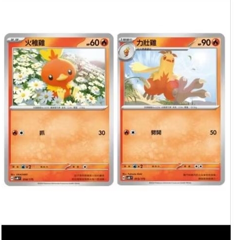 ptcg 寶可夢 中文版 雙ex 力壯雞 火稚雞 015/175 014/175