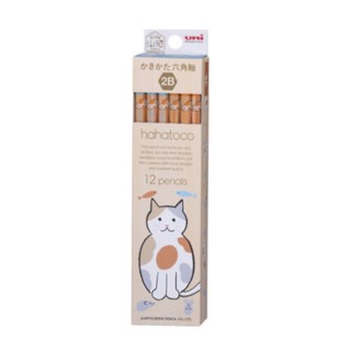 三菱UNI hahatoco日常系列 6角原木 2B抗汙鉛筆-花貓 墊腳石購物網