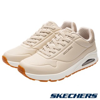 57-SKECHERS 男鞋 休閒 氣墊 皮革 免綁 聯名Harry Kane 米 Uno Air 183920TPE