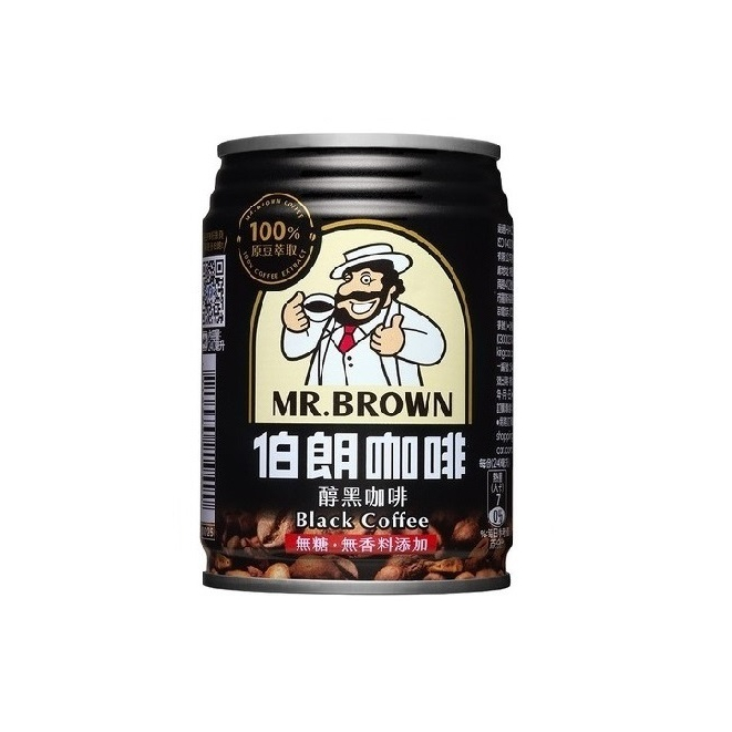 伯朗 醇黑咖啡無糖伯朗 240ml x 6【家樂福】