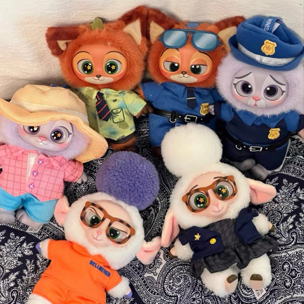 ( CCの店 )!! MINISO 名創優品 迪士尼 動物方城市 瘋狂動物城 胡尼克 茱蒂 搪膠毛絨 公仔 盲盒